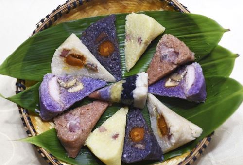 Traditional food for Dragon Boat Festival Zongzi made colorful